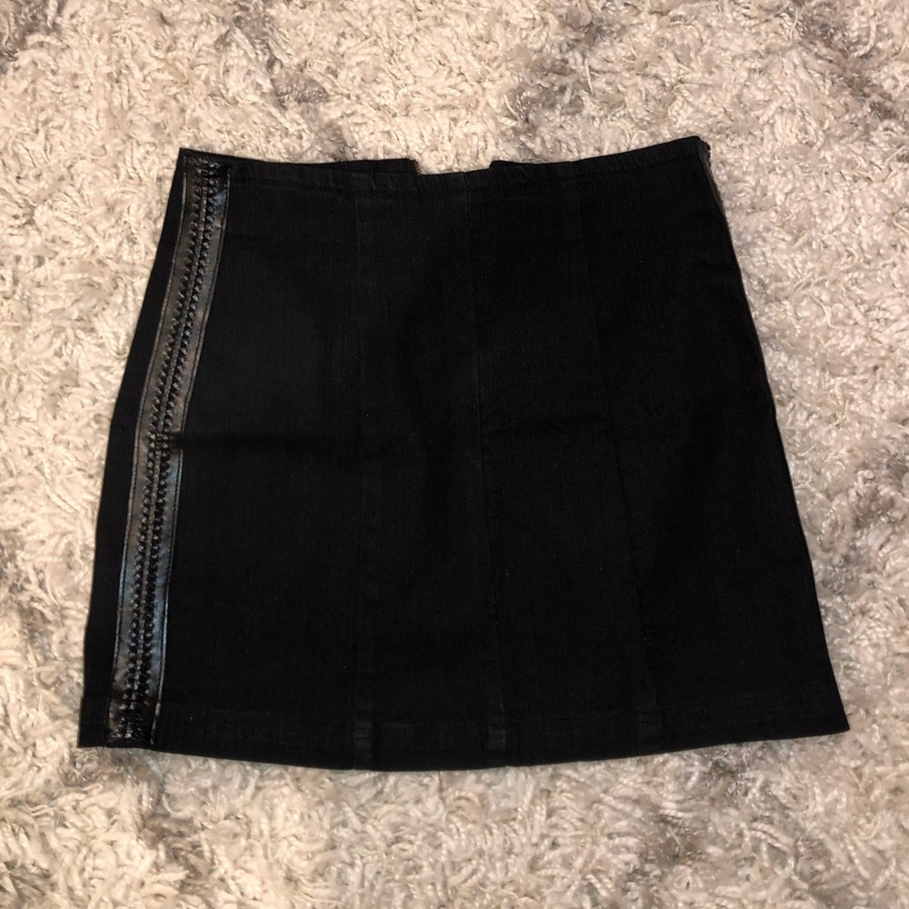 LF Black Denim Skirt